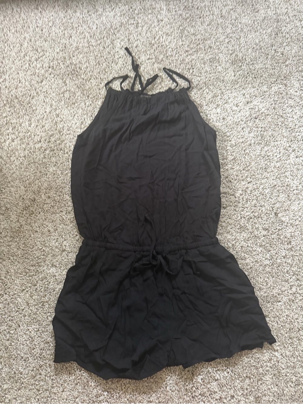 Old Navy Black Halter Tie Romper - Women's Sleeveless One-Piece